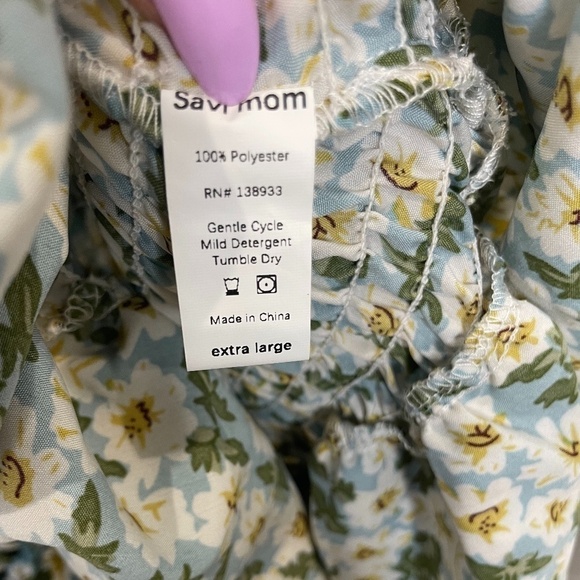 Savi Mom Daisy Flora Off the Shoulder Ruffle Maternity Dress - Picture 9 of 9